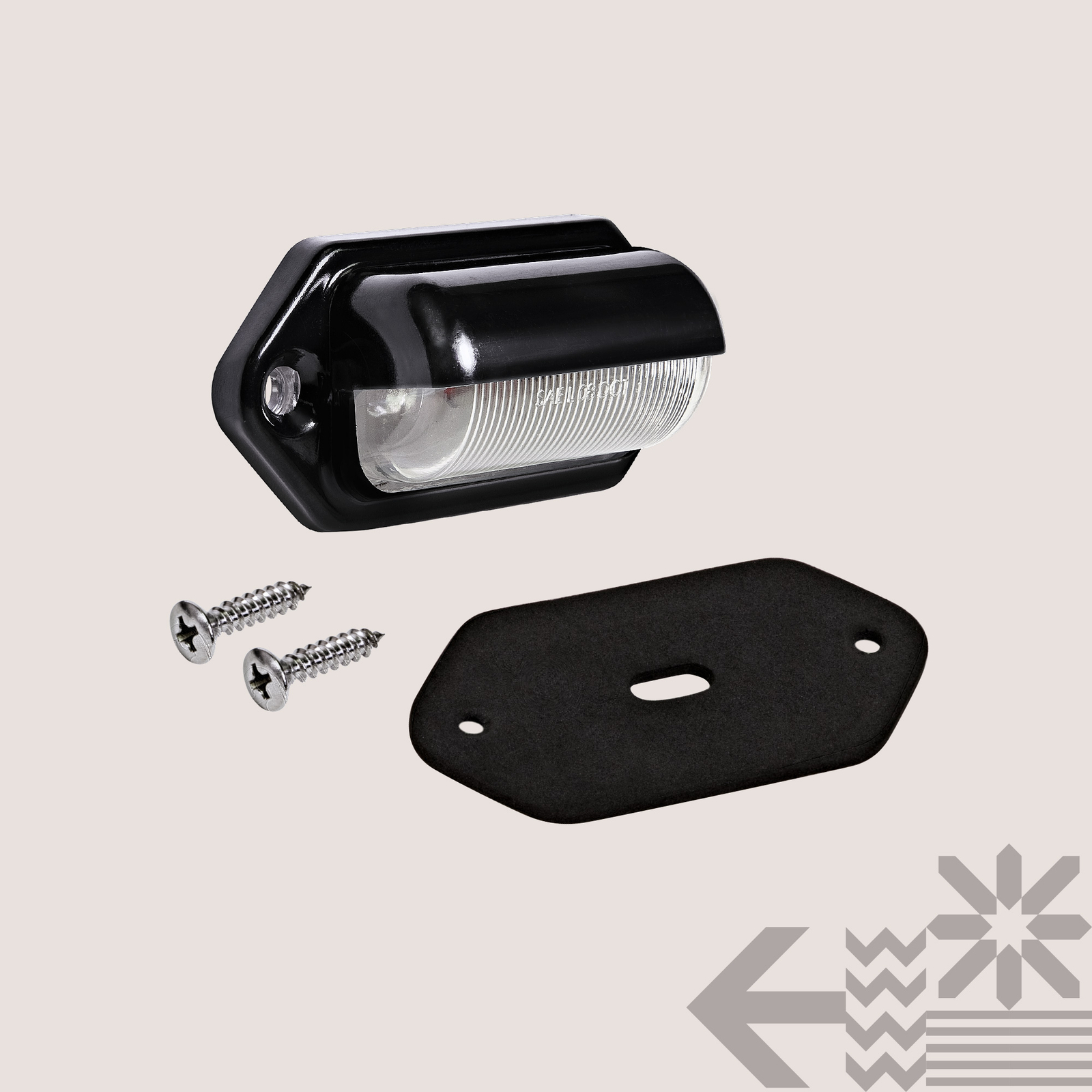 Black 12V DC DOT LED Courtesy/Step Trailer License Plate Tag Light