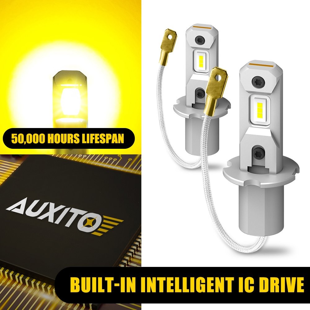 3000K Amber H3 LED Fog Light Driving Bulbs DRL Conversion Kit 4000LM 30W 2PCS A