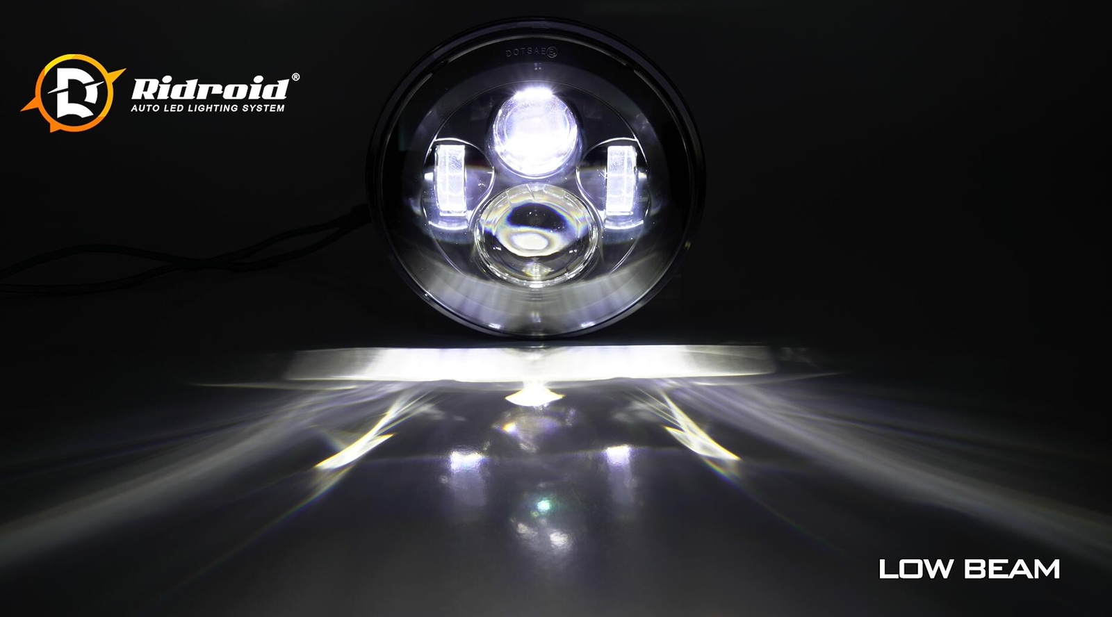 7″ inch 300W LED Headlight Hi lo Black for Harley Honda Yamaha Ducati Motorcycle