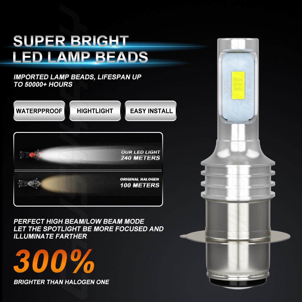 6K High Power HID LED Headlight H6 Bulbs For Yamaha Banshee 350 1997-2006 Lights