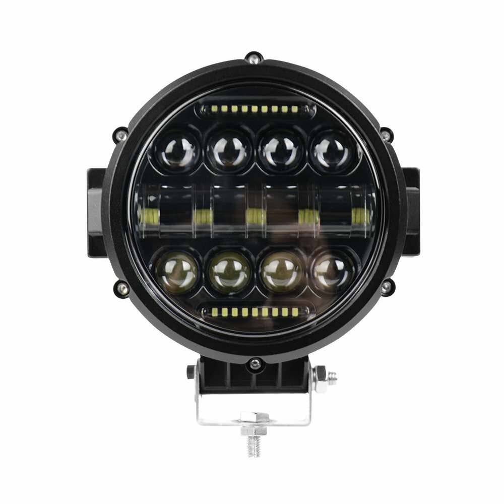 2x 7“ Round LED Work Lights Offroad Driving Spot Headlight SUV 4WD Truck + Wire