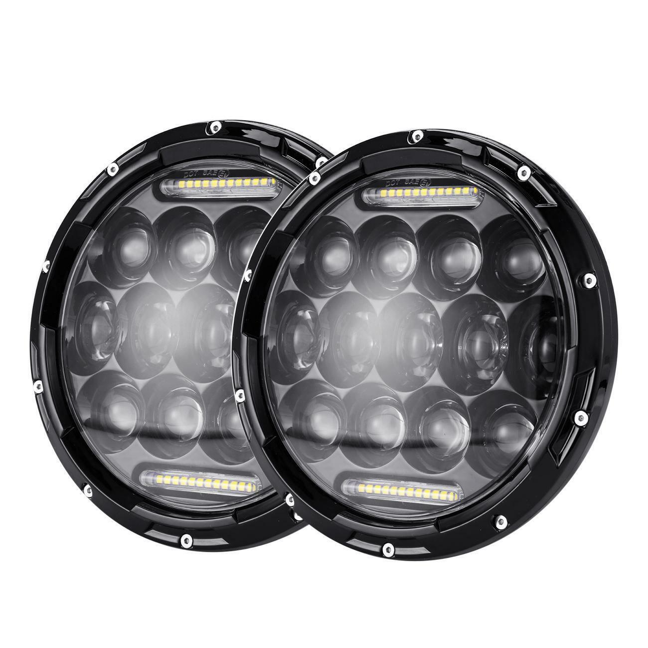 300W Pair 7 inch Round LED Headlight Hi/Lo DRL for Jeep Wrangler JK LJ TJ CJ DOT