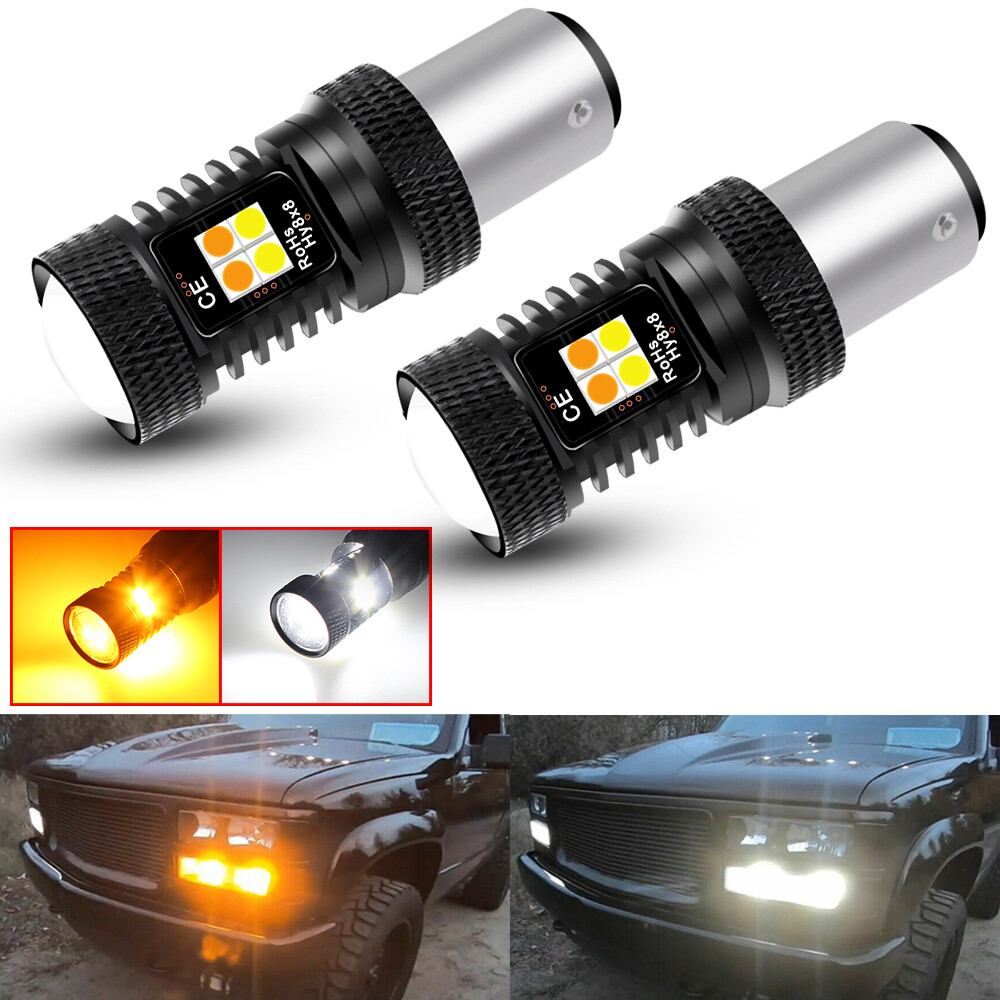 2X 16-SMD Switchback LED Front Turn Signal Light DRL Bulbs For Chevy C1500/K1500