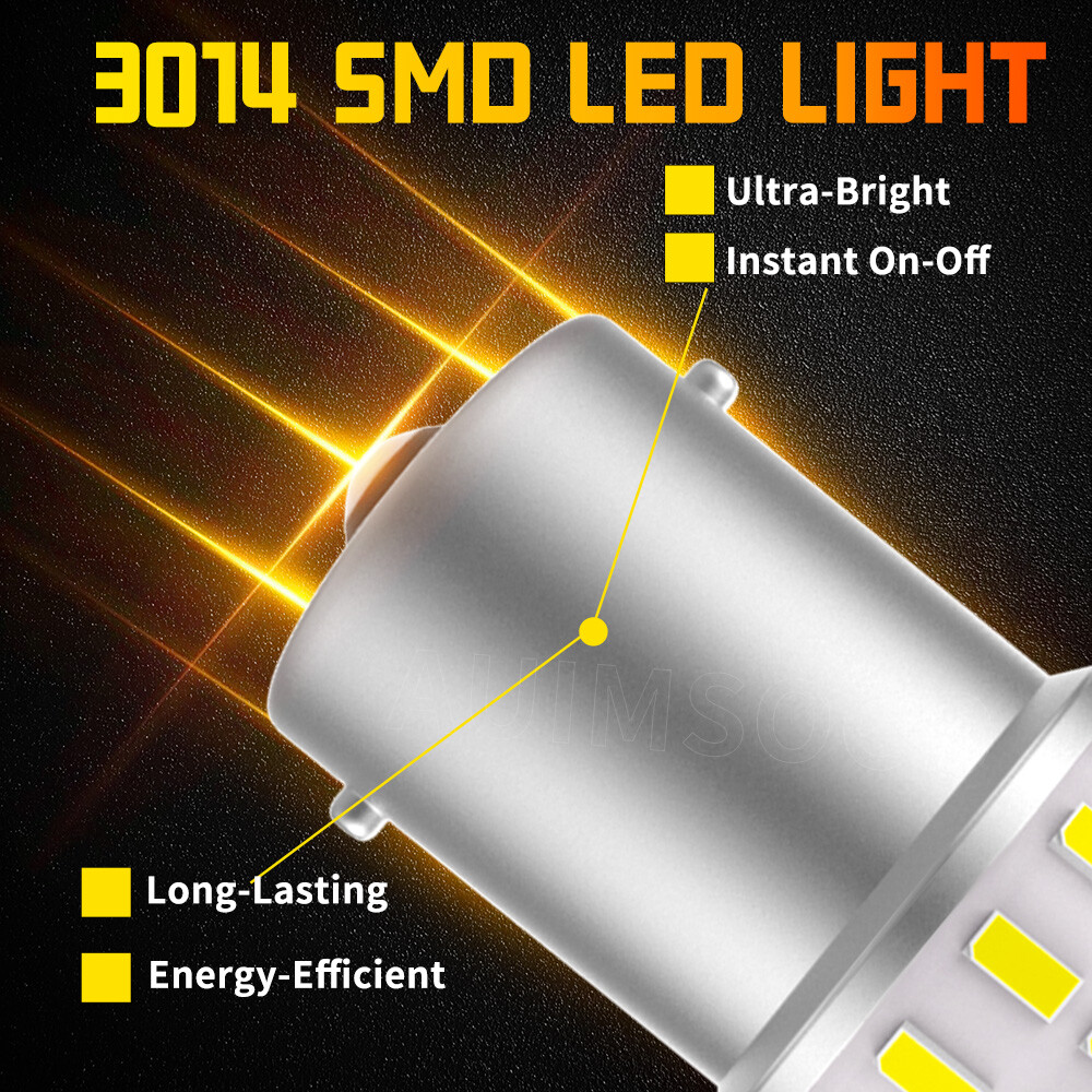 2X LED Turn Signal Blinker Light 1156 P21W BA15S 7506 Pure White Bright DRL Bulb