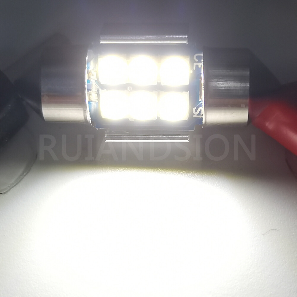 1PC Canbus DC 12V 29MM 3030 6 LED Festoon Dome Reading Light Bulb White 300LM
