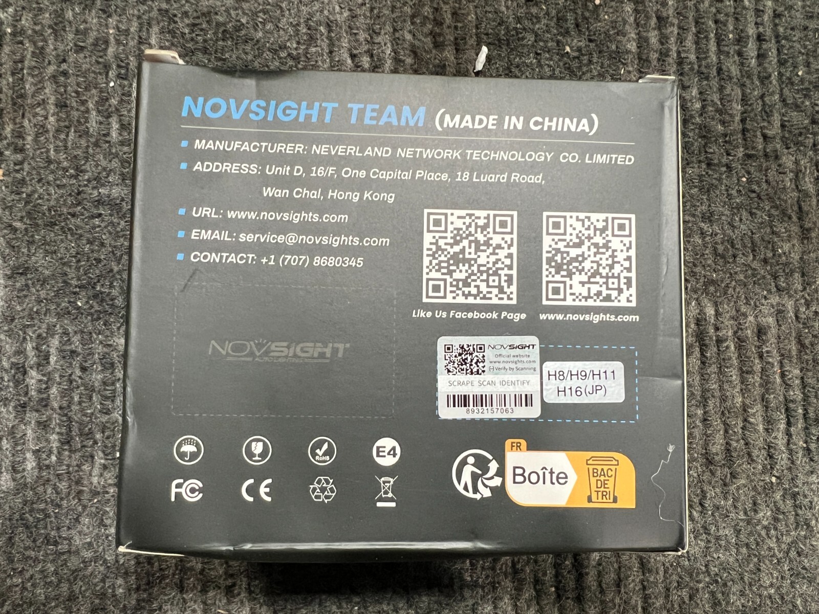 (Box of 3) NOVSIGHT H11 H8 H9 LED Headlight Bulb 13000LM 6500K Brighter White