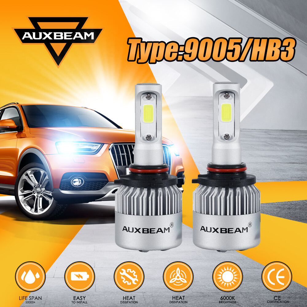 AUXBEAM 9005 HB3 LED Headlight Conversion Kit Bulbs High Beam White 72W 8000LM