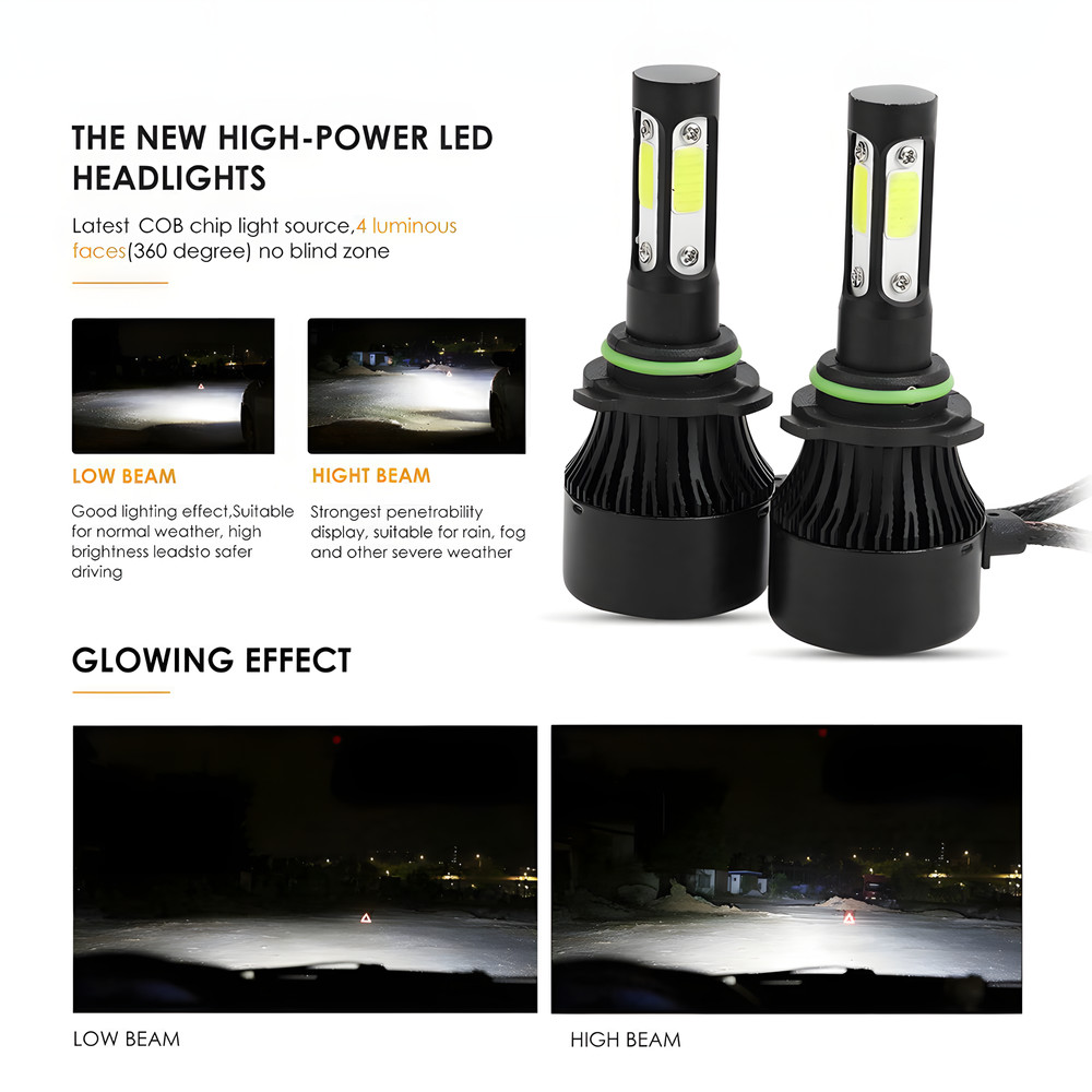 LED Headlight + Fog Bulbs 9012 H16 Combo For Jeep Cherokee 2.4L/3.2L 2014-2015