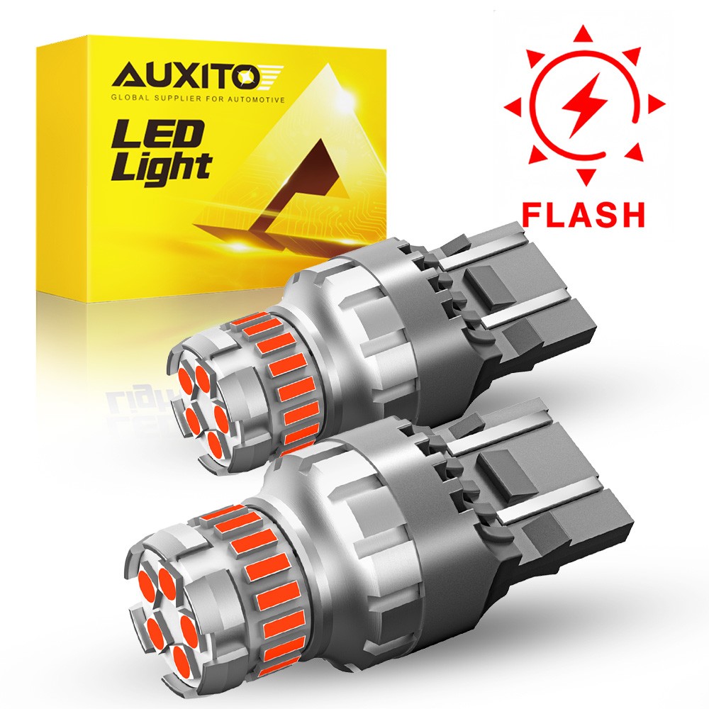 AUXITO 7443 7440 Brake Tail Stop Light Red Flash Strobe Blinking LED Bulbs US SL
