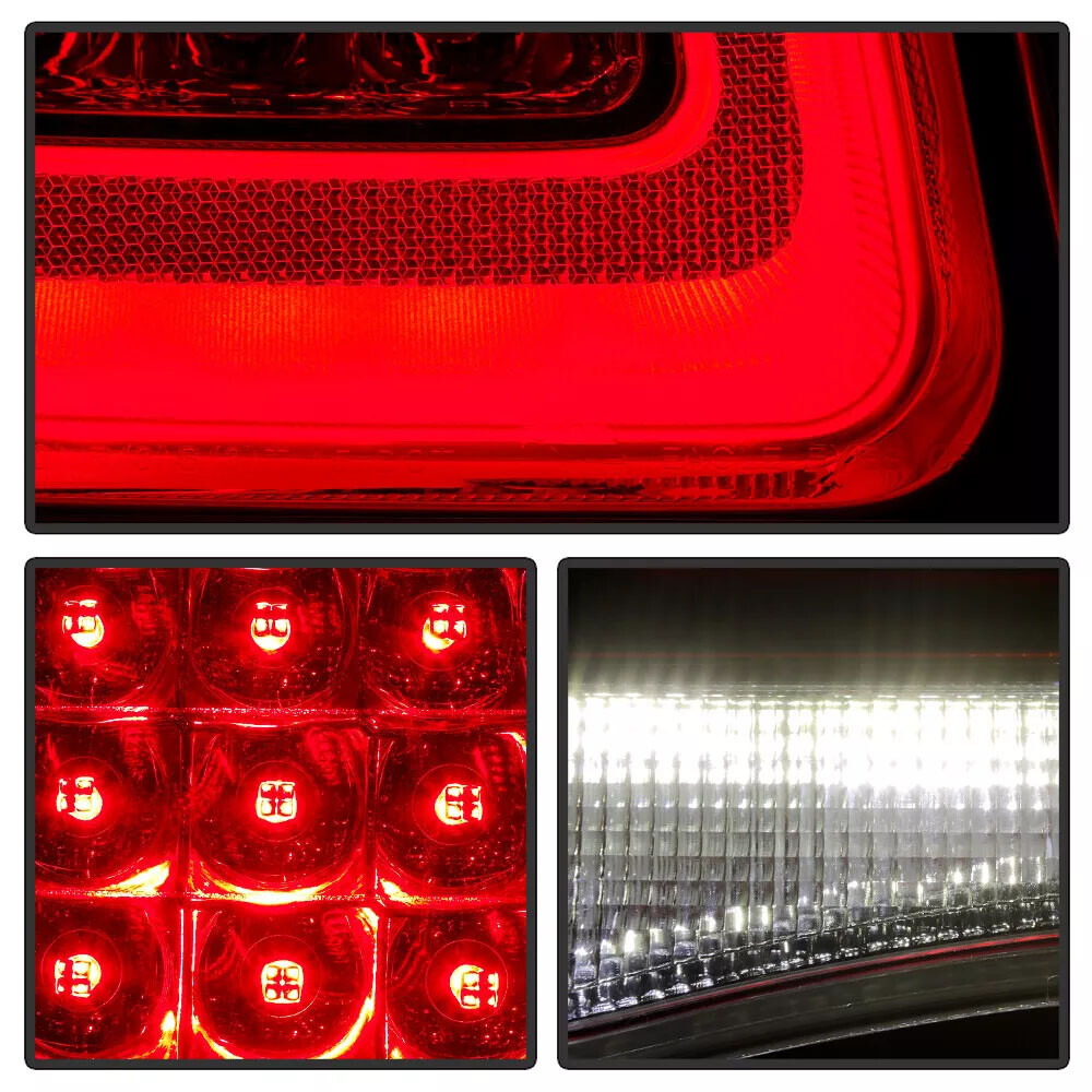Pair Chrome Trim Full LED Tail Lights For 2015-2023 Chrysler 300 Brake Lamp Side