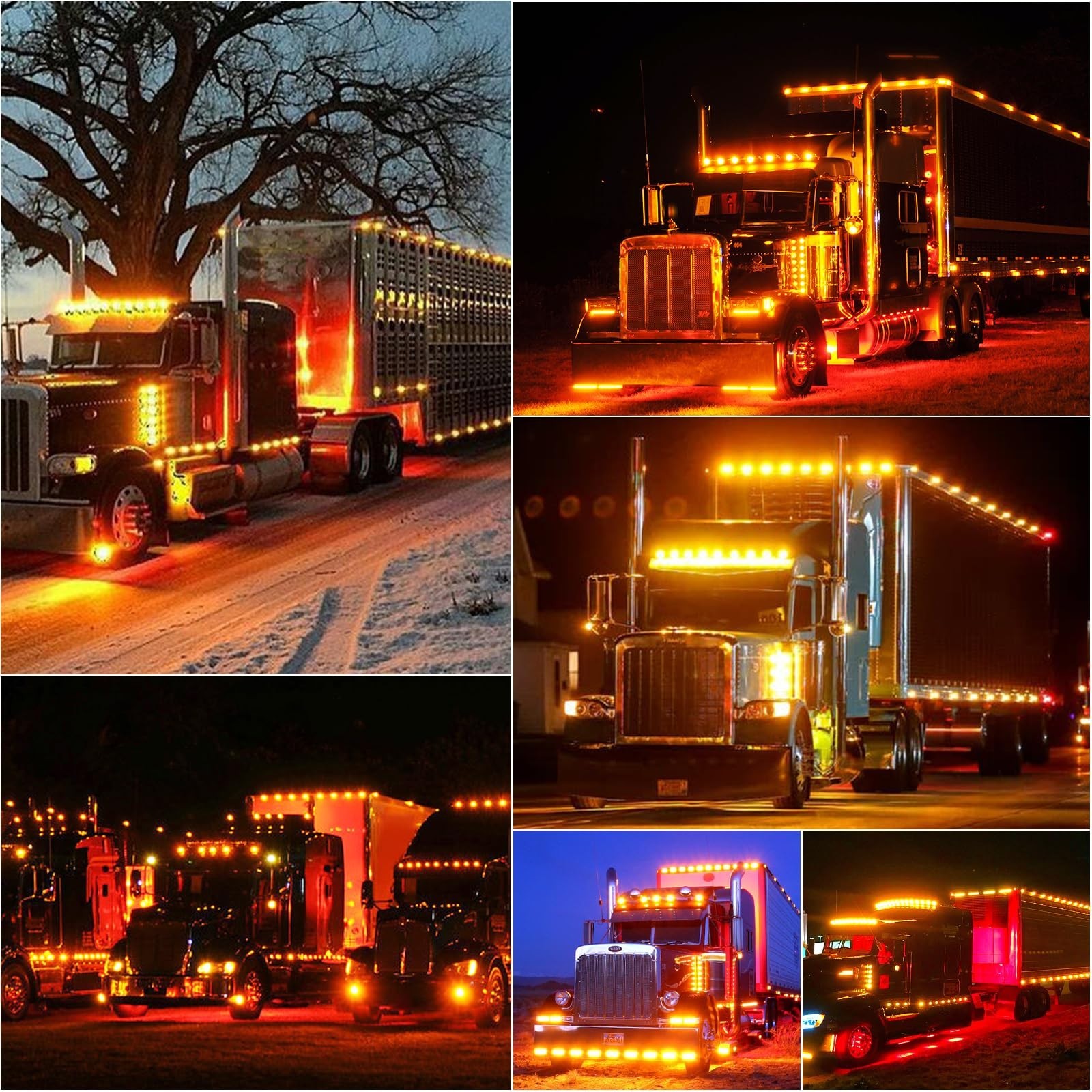 40 Pack 6 LED Trailer Marker Lights – DC12-24V Clearance Side Indicator Lamps fo