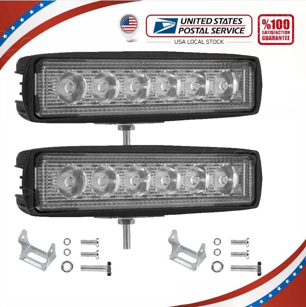 2X 6inch 48W LED Work Light Bar Spot Pods Fog Lamp Offroad SUV Driving Truck ATV