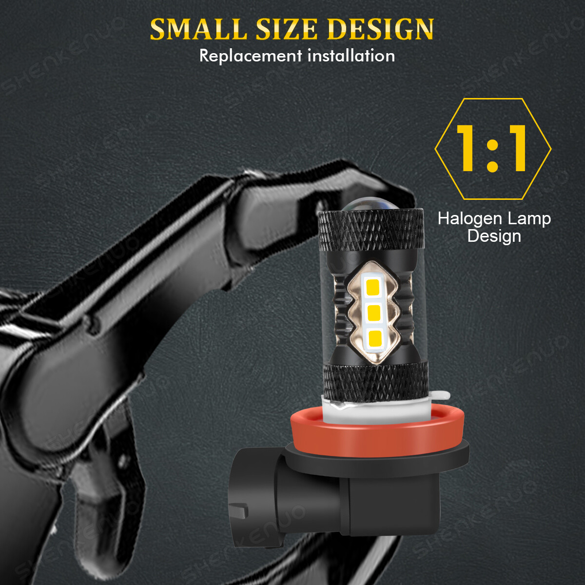 2x 3000K Amber H11 LED Fog Light Bulbs Kit For Toyota Tacoma 2016 2017 2018 2019