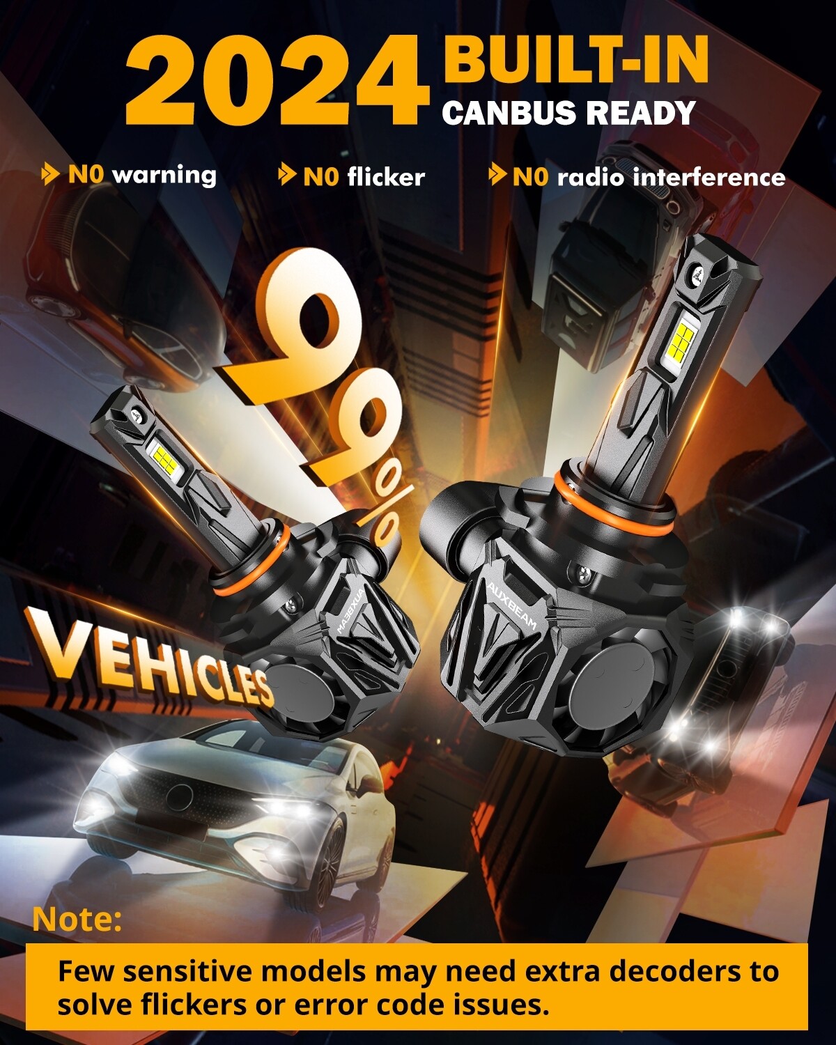 AUXBEAM 9006 9005 LED Headlight Kit Bulbs High Low Beam Super Bright 6500K 120W