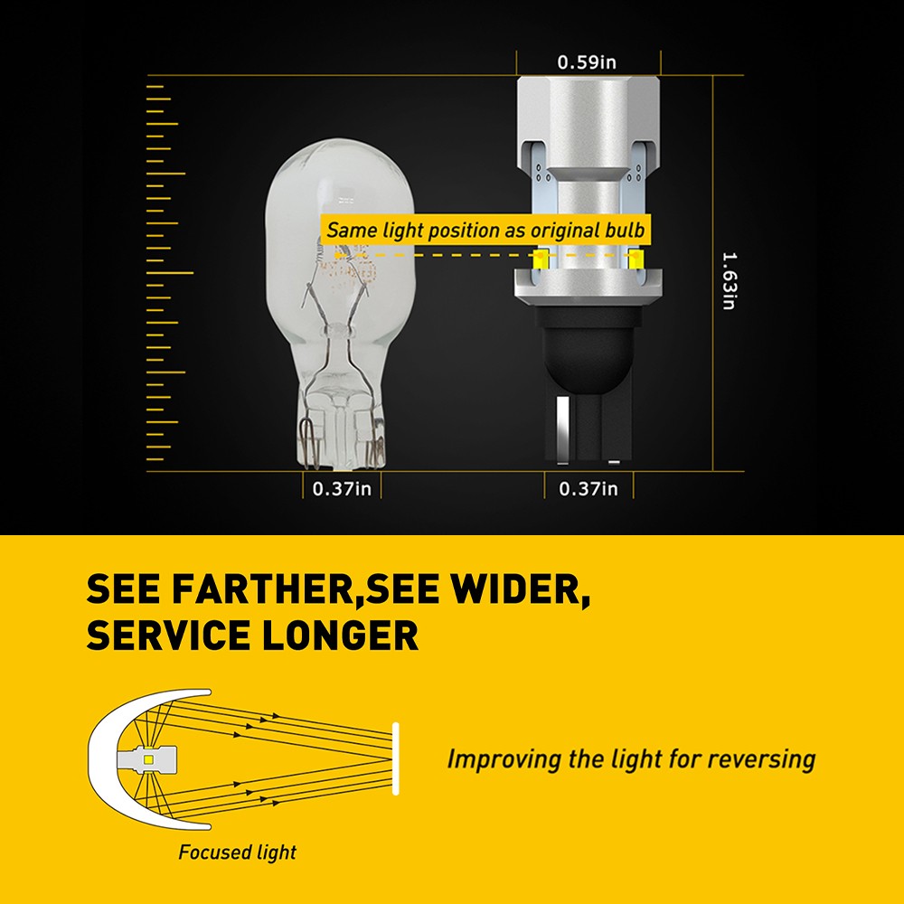 AUXITO 921 912 LED Reverse Backup Light Bulb 1400LM 6500K Super Bright T15 New