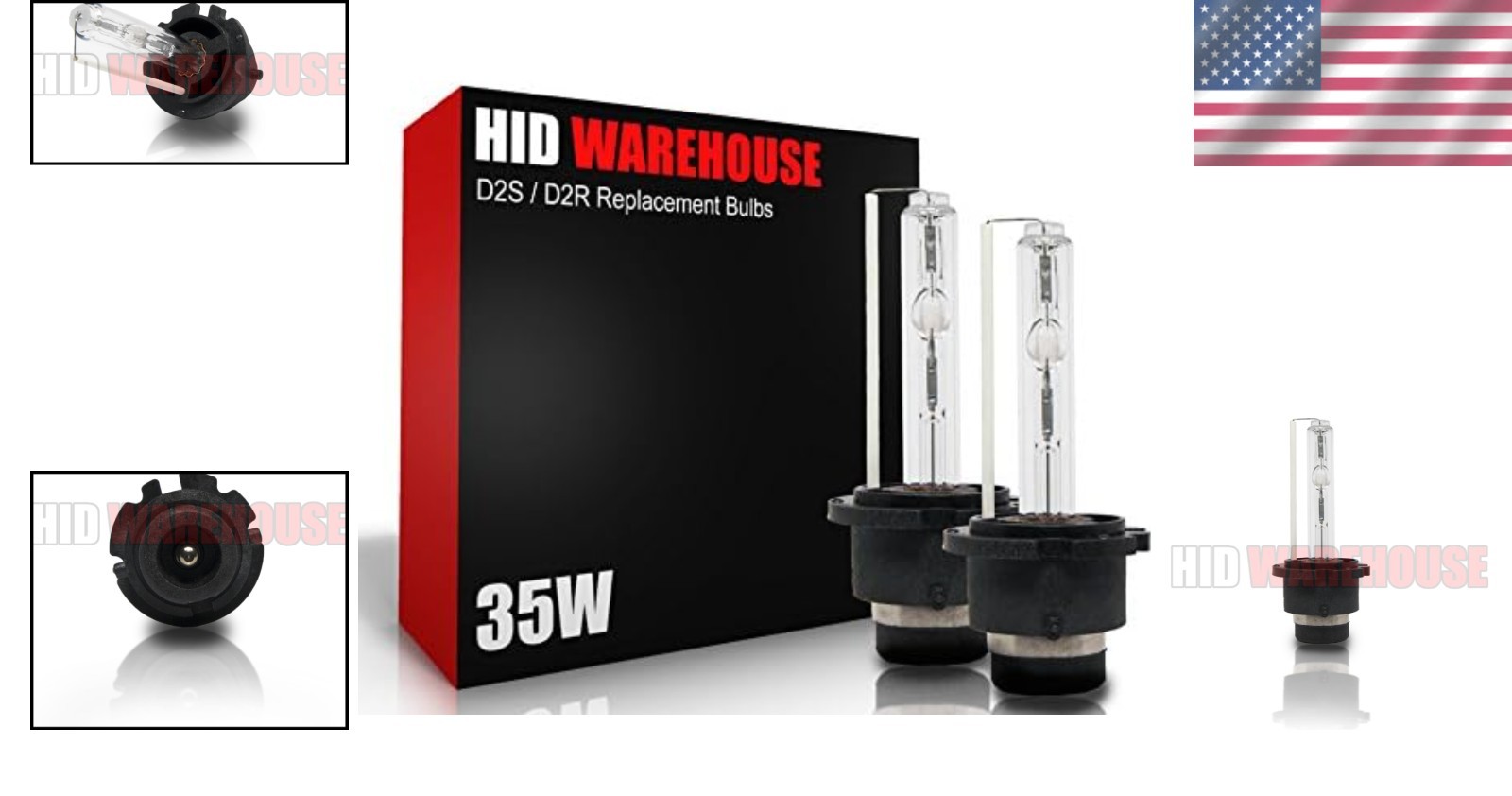 D2S/D2R/D2C 5000K HID Bulbs – 35W Bright White Pair for Optimized Lighting