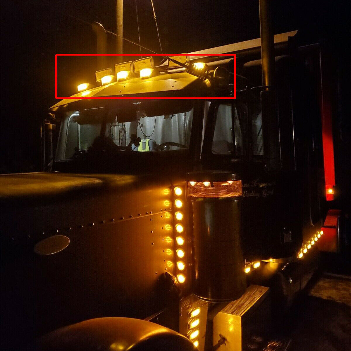 5 Cab Marker Lights Roof 31 LED Amber Chrome For Peterbilt Kenworth Freightliner