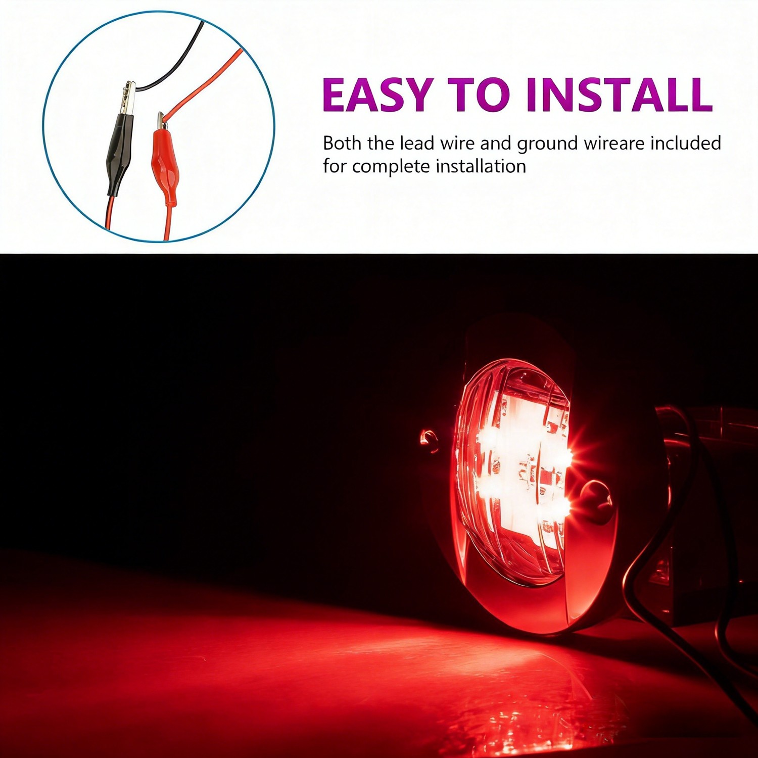 4X Red Round Marine Boat LED Courtesy Lights Cabin Deck Stern Navigatioin Light