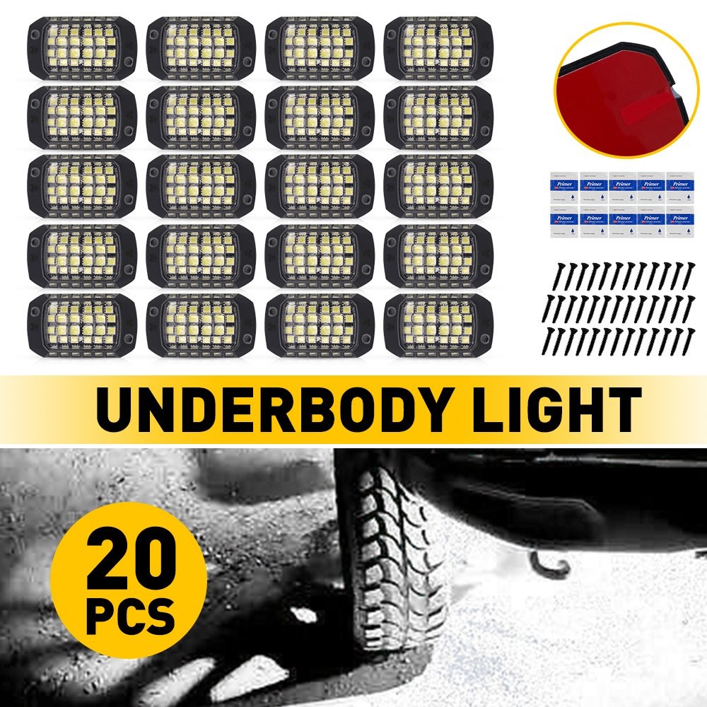 4-20PC Universal Underglow Light Super Bright Pure White Light for Car Truck EXR
