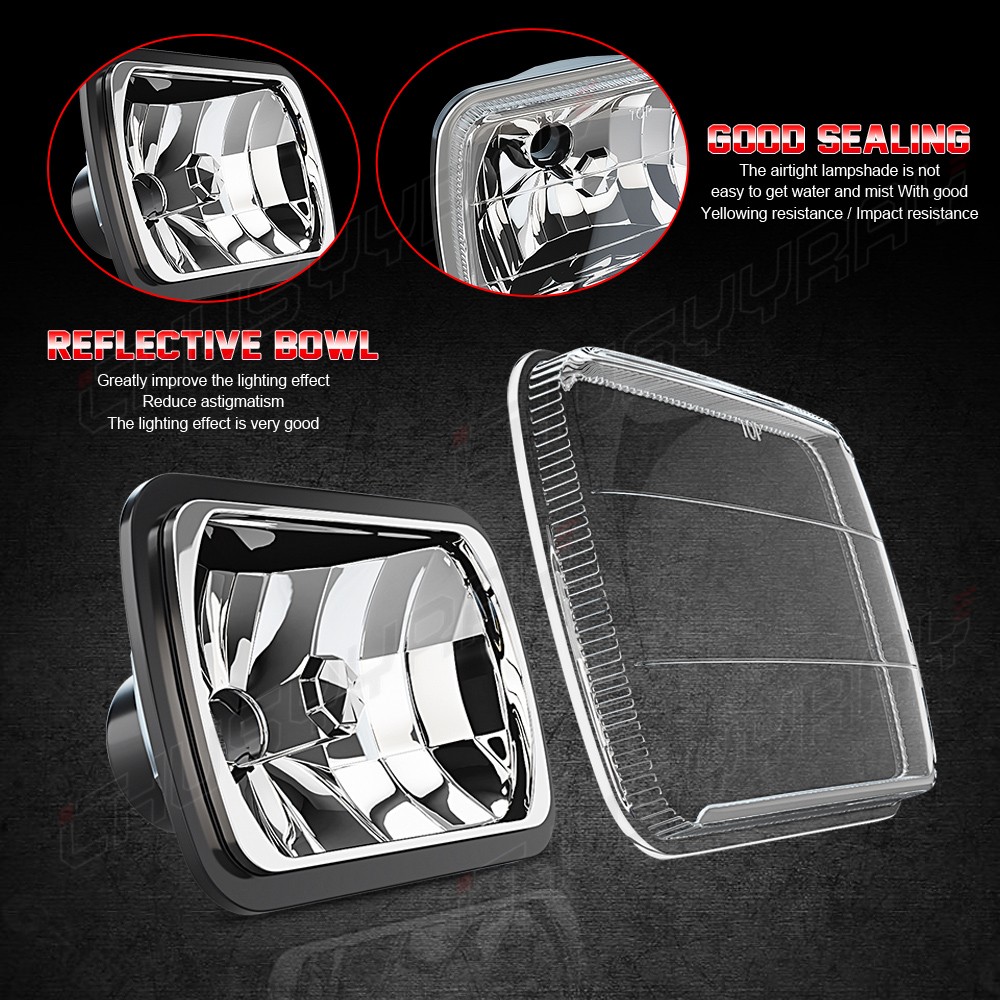 7X6″ 5X7 LED Headlight Hi/Low Beam H6014 for Jeep Cherokee XJ 1984-2001