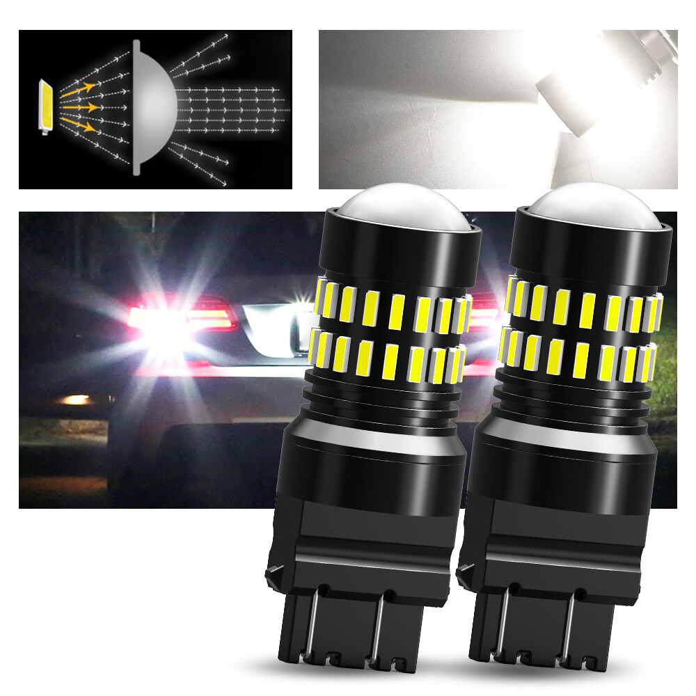 3157 3156 3057 48-LED Reverse Brake Turn Signal Light Bulb 6500K White 2400LM
