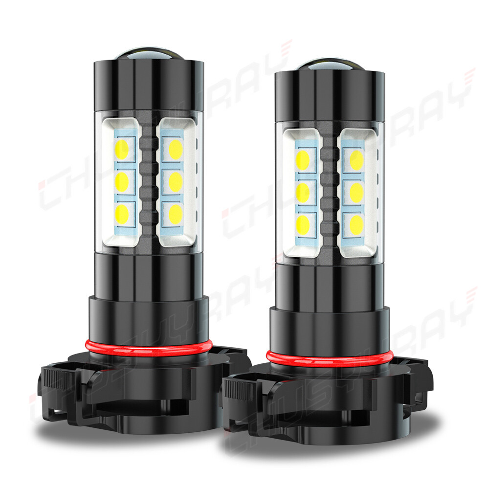 H16 5202 2504 LED Fog Light Bulb Combo 6000K White For Jeep Cherokee 2014-2020