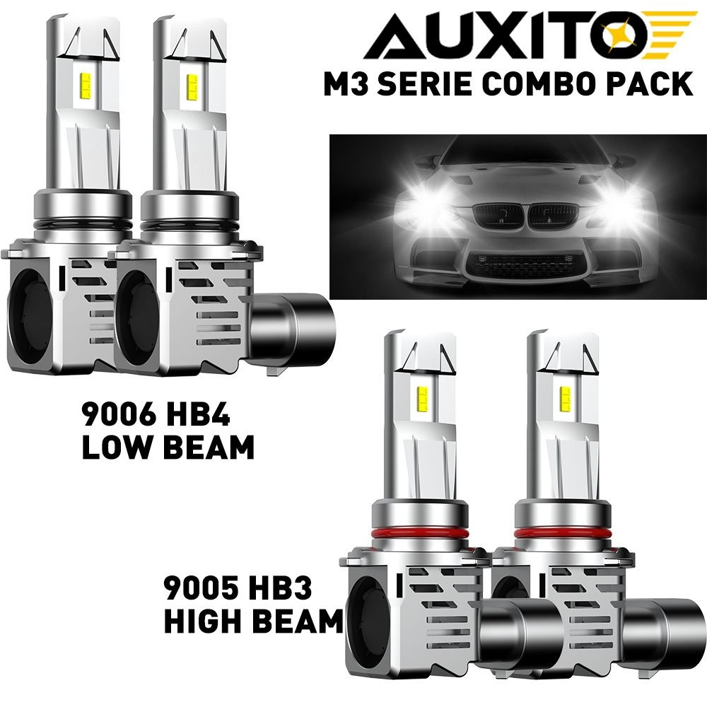 Auxito 9005+9006 Combo LED Headlight Kit High Low Beam 6500K plug play 400Watts
