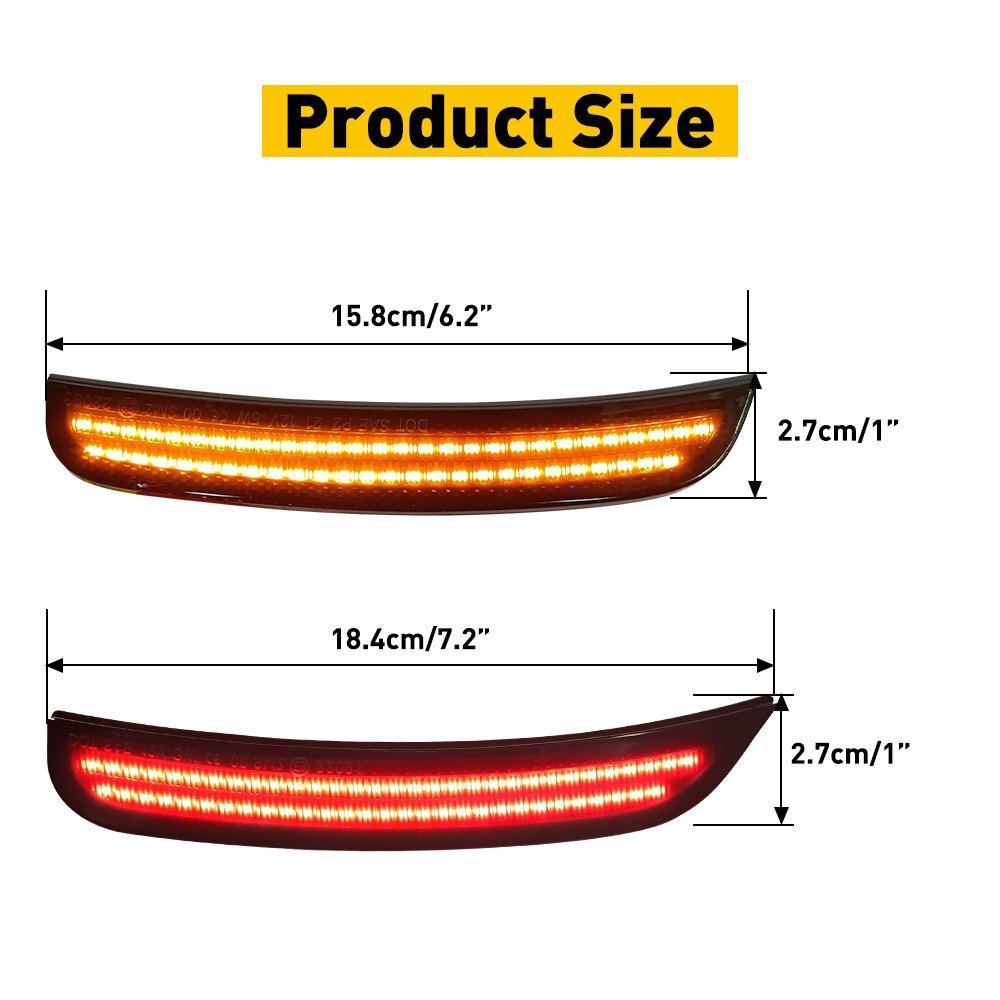 For 2015-21 Chrysler 300 Smoked LED Side Marker Light Front Rear Lamp 4PCS EXE