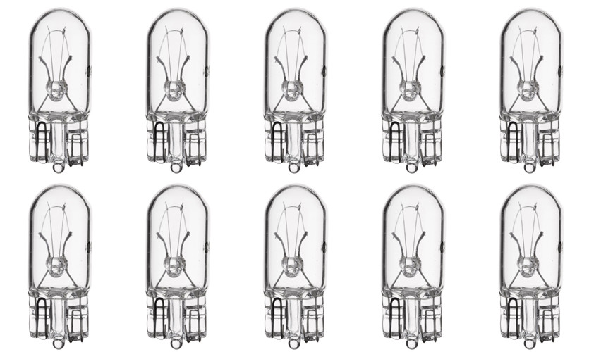 Box of 10 #168LL Long Life Lamp Auto Bulb Automotive Lightbulb 14V 4.9V 0.35A