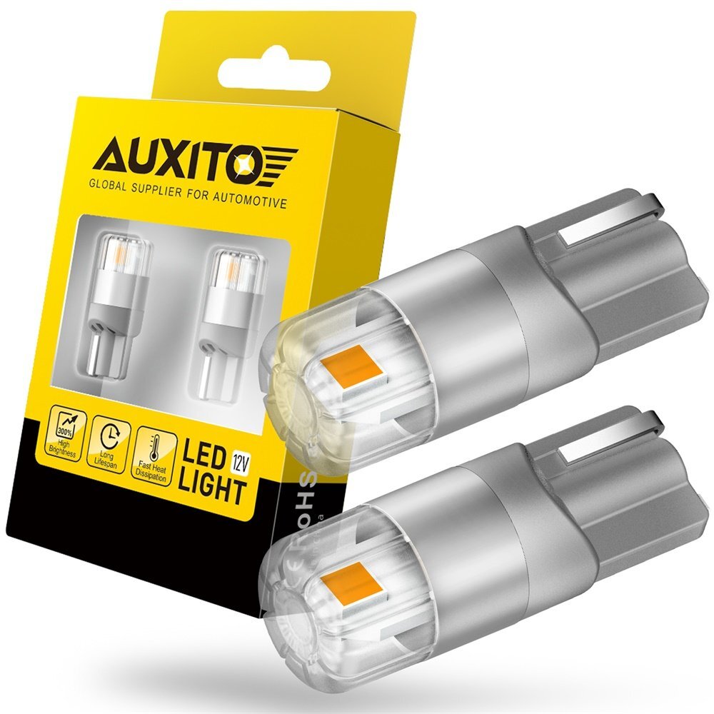 2pcs T10 Yellow LED Side Marker Light Bulb 168 194 2825 CANBUS Error Free Amber