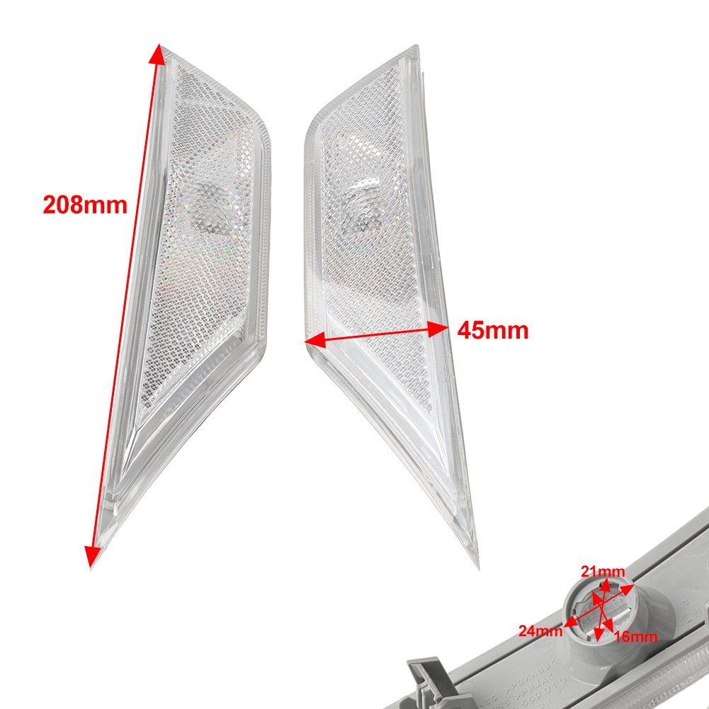 2pcs Clear Side Marker Lamp Turn Singal Light With Bulbs For Honda Civic 2016-21