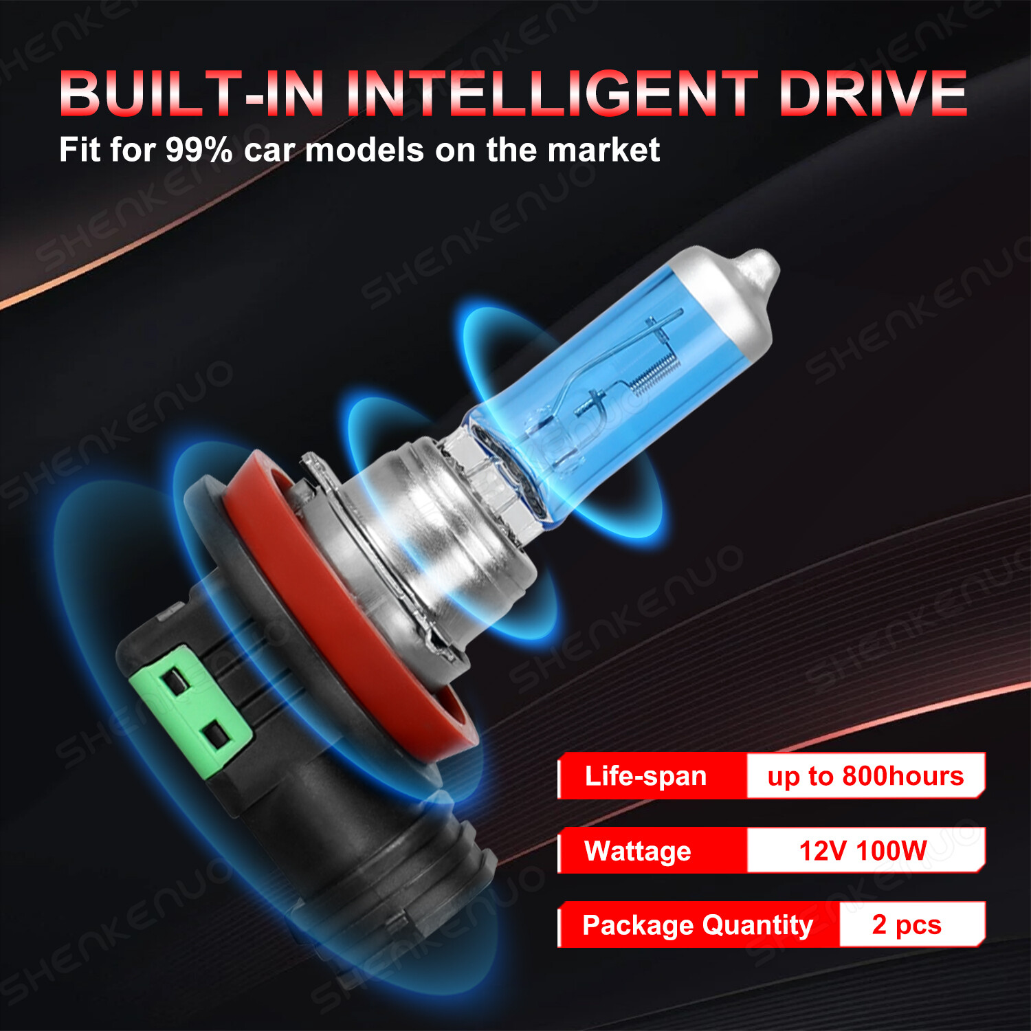 100W H7 H11 Halogen Headlights Kit Combo 4x 4200K Bulbs High Low Beam Warm White