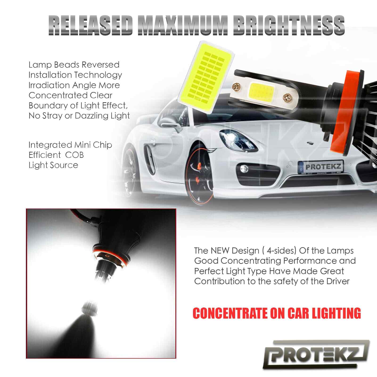 H11/H8/H9 LED Headlight Bulb 360-Degree 6000K 50000 Hours Lifespan Kit Plug&Play