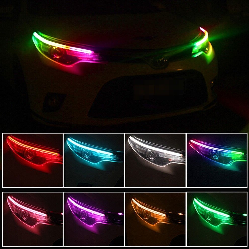 BT RGB Neon Charm Dynamic Magic Color 24″ Strips Flow Chase Indicator for Toyota