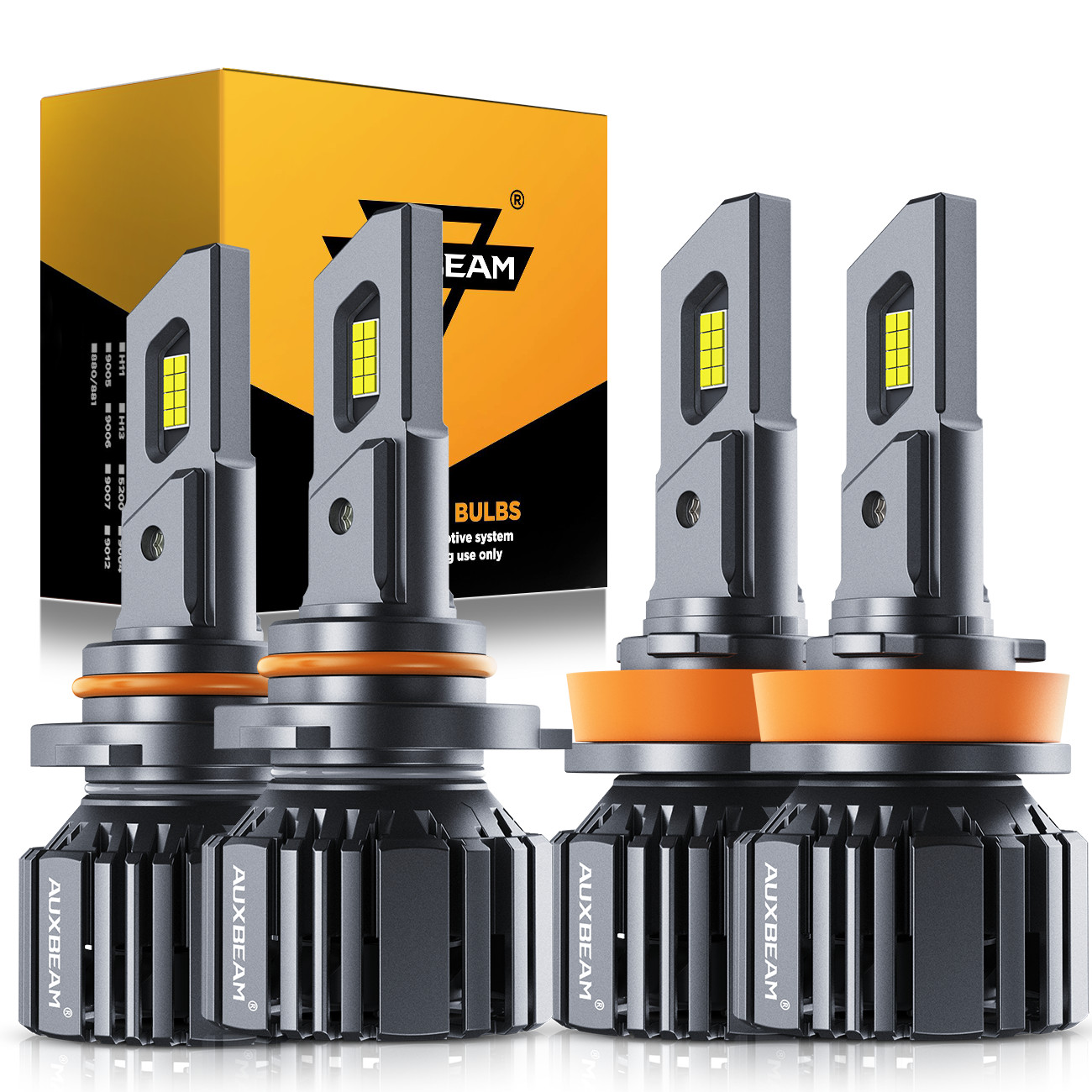 AUXBEAM 9005 H11 LED Headlight Bulbs Kit High Low Beam 6500K Canbus 25000LM 90W