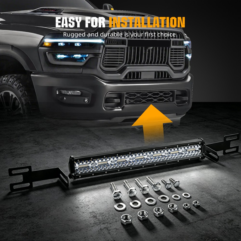 720W 30-31″ LED Light Bar w/ Lower Bumper Bracket Wiring For 03-18 RAM 2500 3500