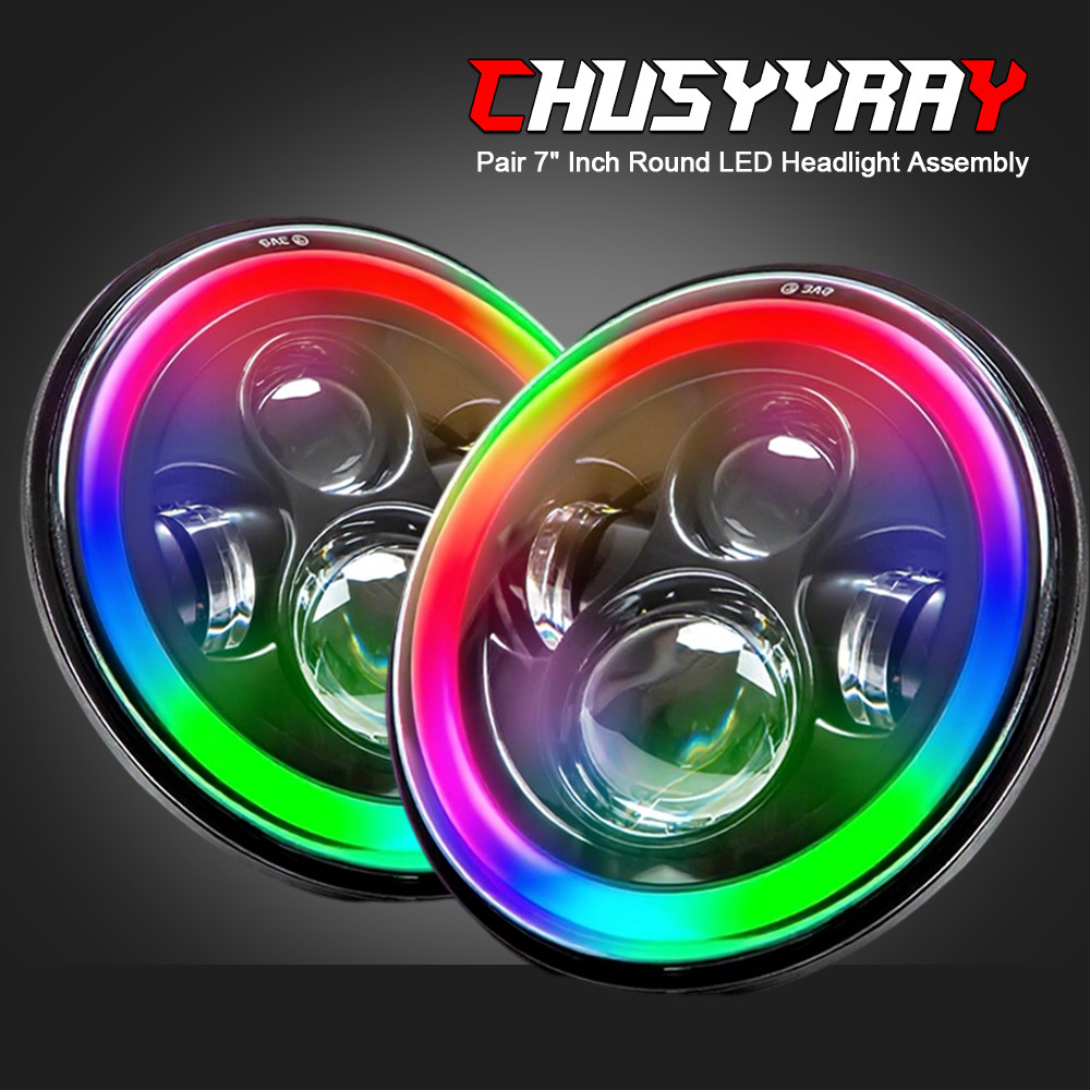 Fit Chevrolet Chevy Nova 1963-1978 7inch Round LED Headlights Hi/Lo Sealed Beam