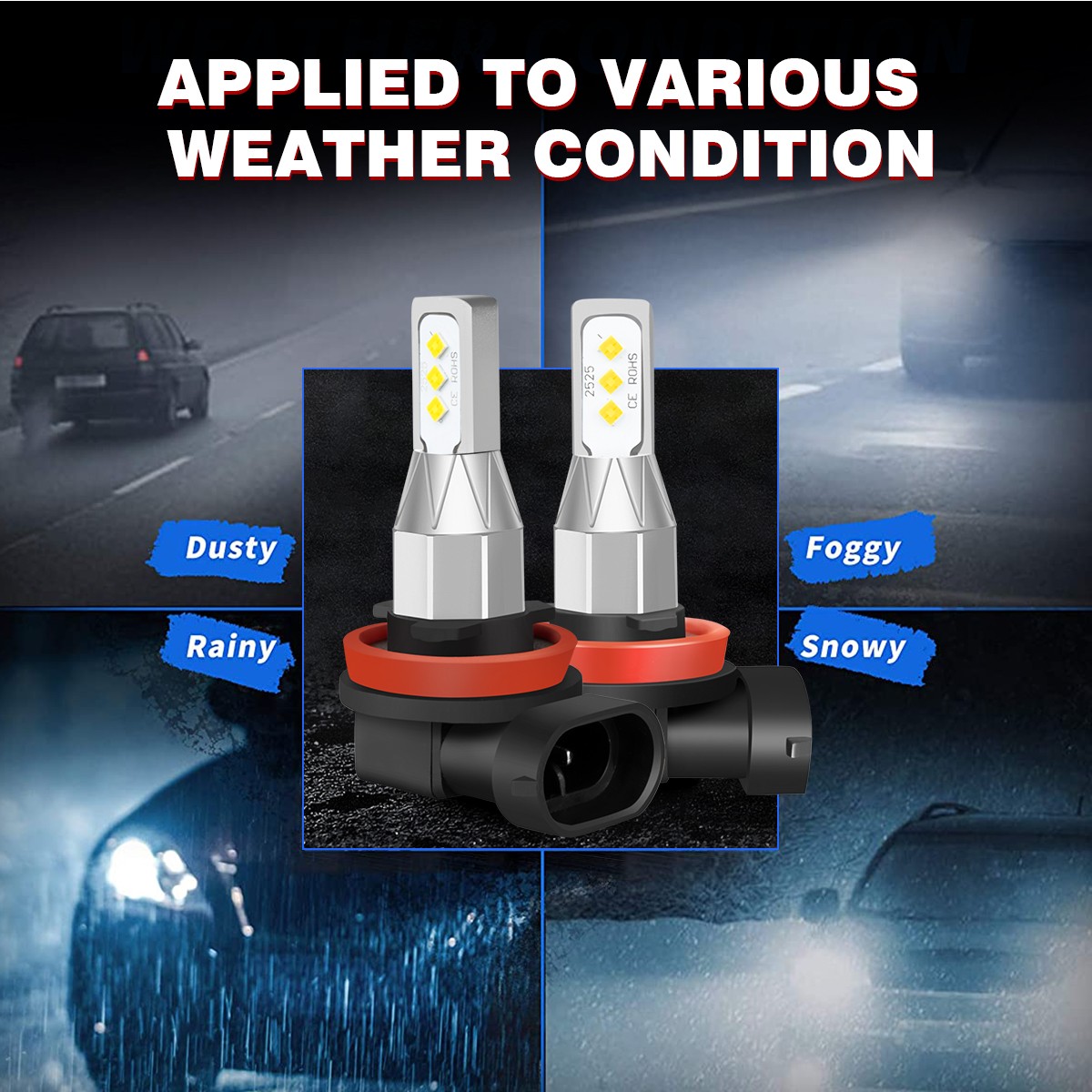 For Ford Fusion 2006-2018 Combo 6x LED Headlight Kit Bulbs Hi/Lo Fog Beam 6500K