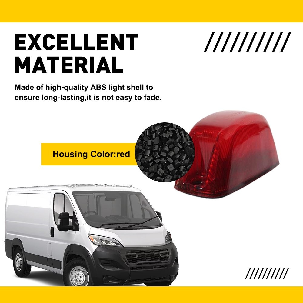 5-50 Red Rear Top Cab Roof light Housings For 2014-2023 Dodge RAM Promaster 1500