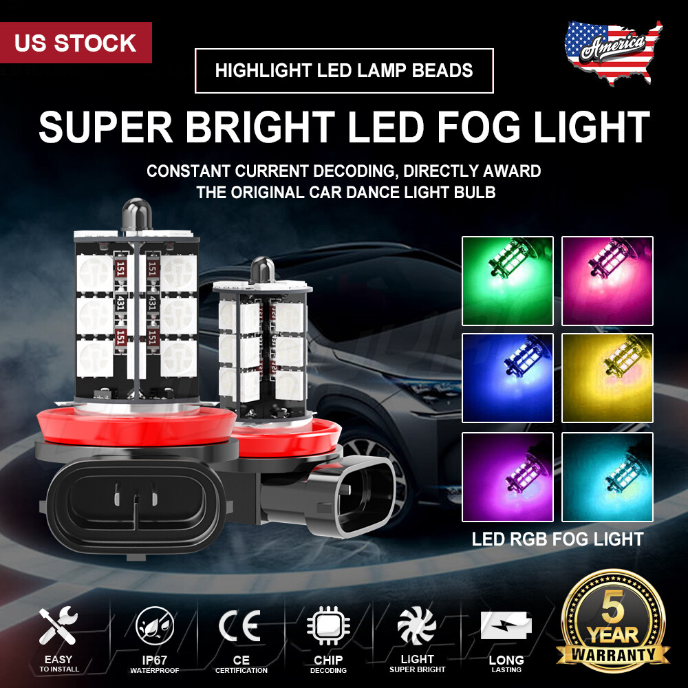 Error Free H11 LED projector RGB Fog Light Bulbs For BMW E90 325 328 335i