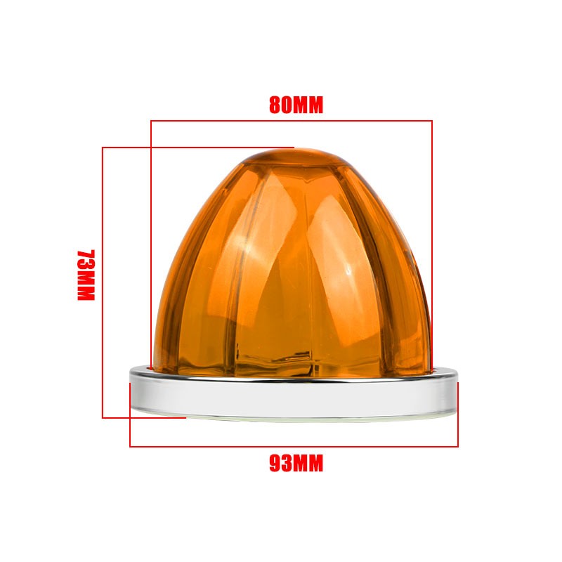 2x LED Watermelon Lights Amber BIG Indicator Truck Trailer RV Side Marker Lamp
