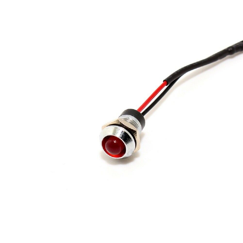 Car Boat 12V 8mm LED Indicator Light Pilot Dash Dashboard Panel Warning Lamp A