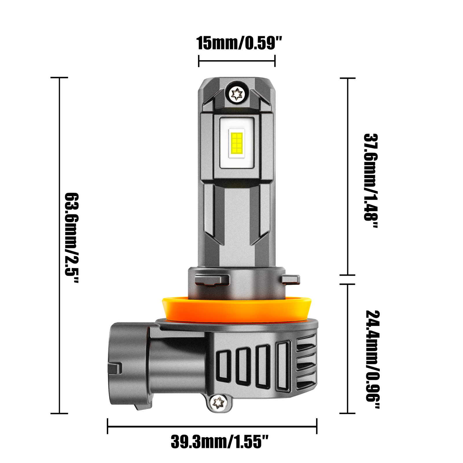 H11 H8 H9 LED Headlight Kit High Low Beam Bulb Super Bright 6500K White 300000lm