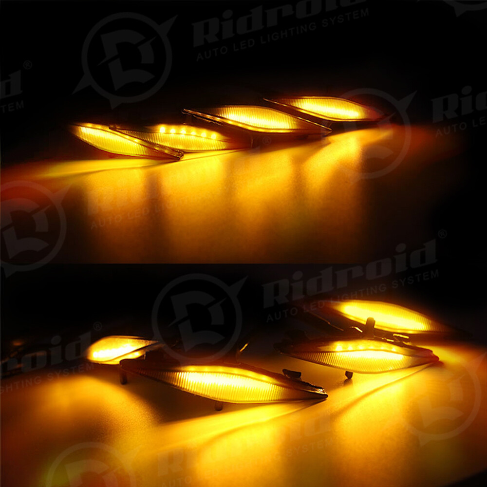 Set 4PCS Smoked Front Grille Led Amber Lights Light For Toyota 4Runner 2014-2019