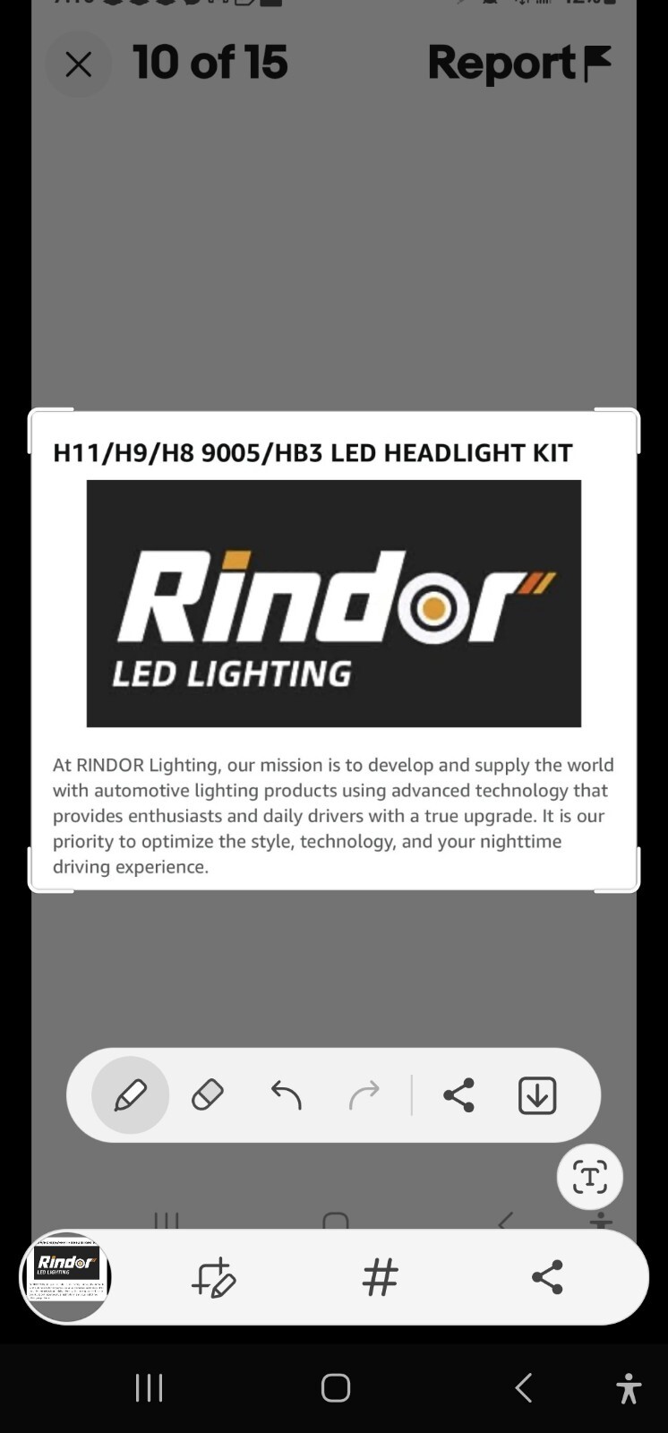 NEW Rindor H11/H9/H8 Low/High Beam 9005/HB3 Beam LED Headlight Bulb 4 Pack