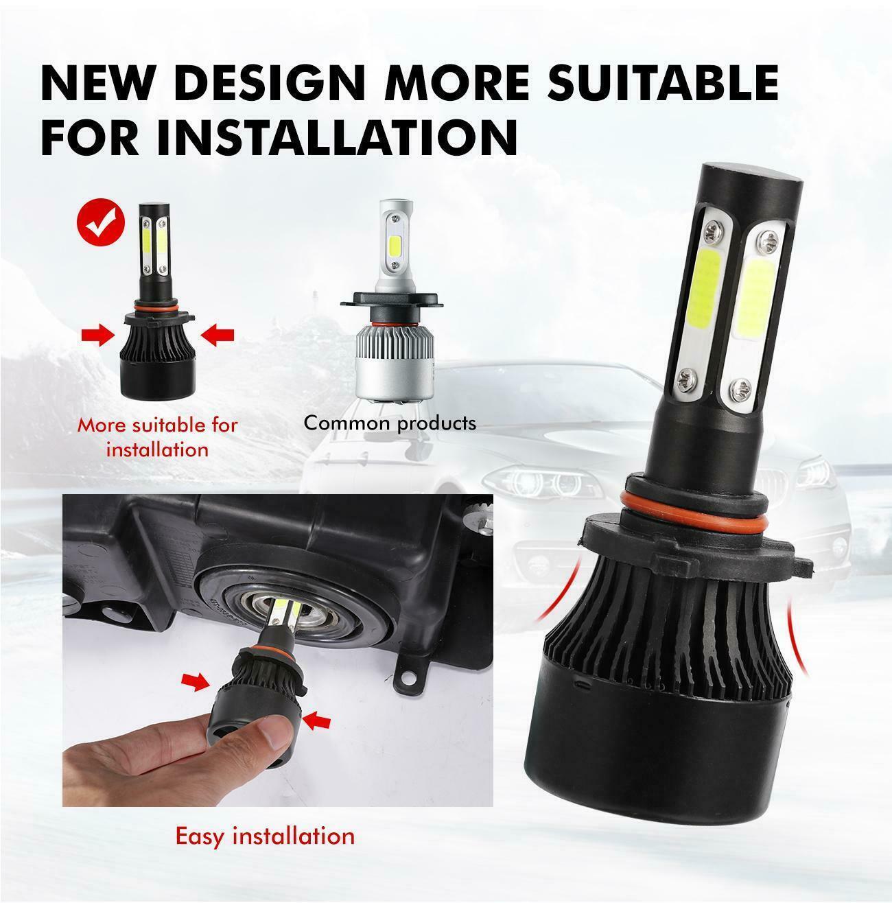 For Jeep Cherokee 2014-2015 LED Headlight & Fog Light Bulbs Combo Clear White