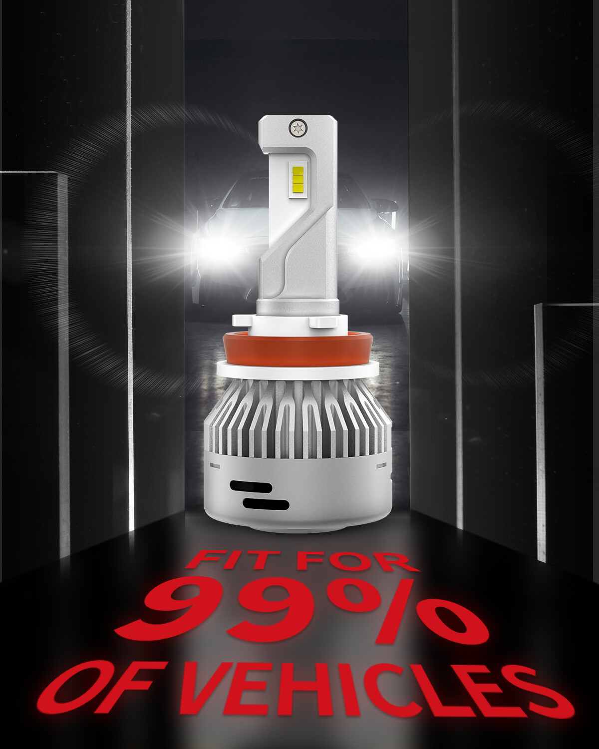 Lasfit H11 LED Headlight Super Bright Low Beam Bulb 10000LM 6000K Light Plug&lay
