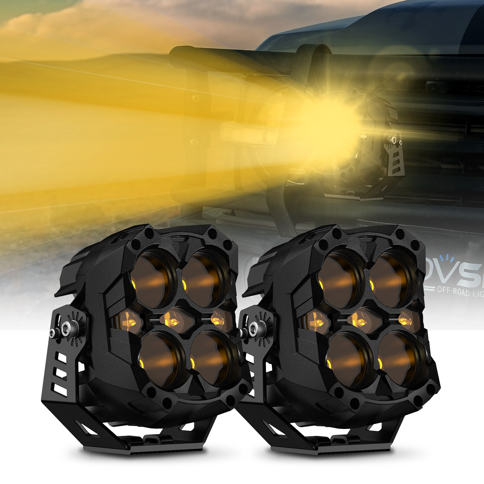 NOVSIGHT CYBER 2X 6 Inch LED Pods Lights Driving Lamp Waterproof Off Road IP68