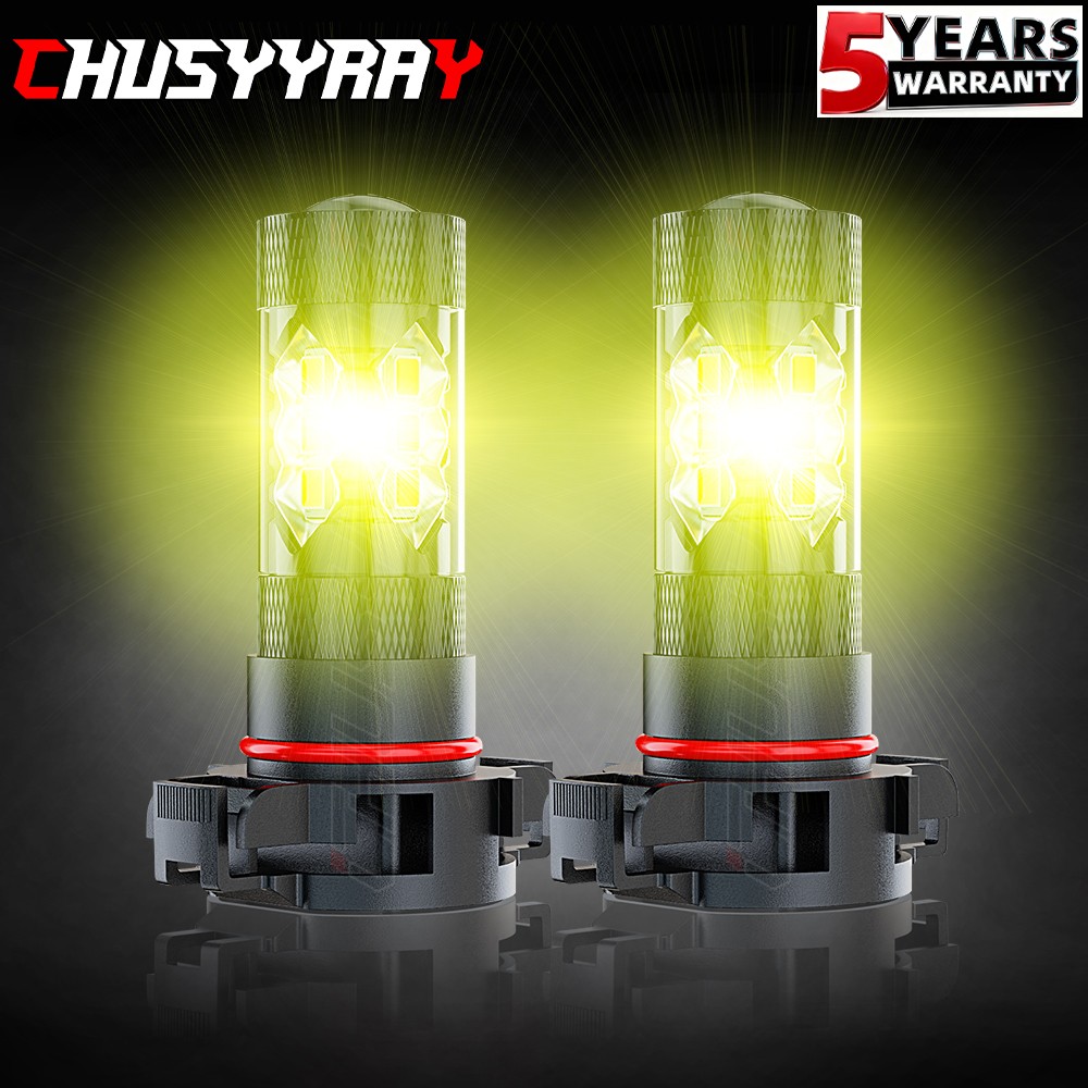 5202 5201 2504 H16 LED Fog Light Bulbs 4500K Gold yellow 16000LM High Power Pair