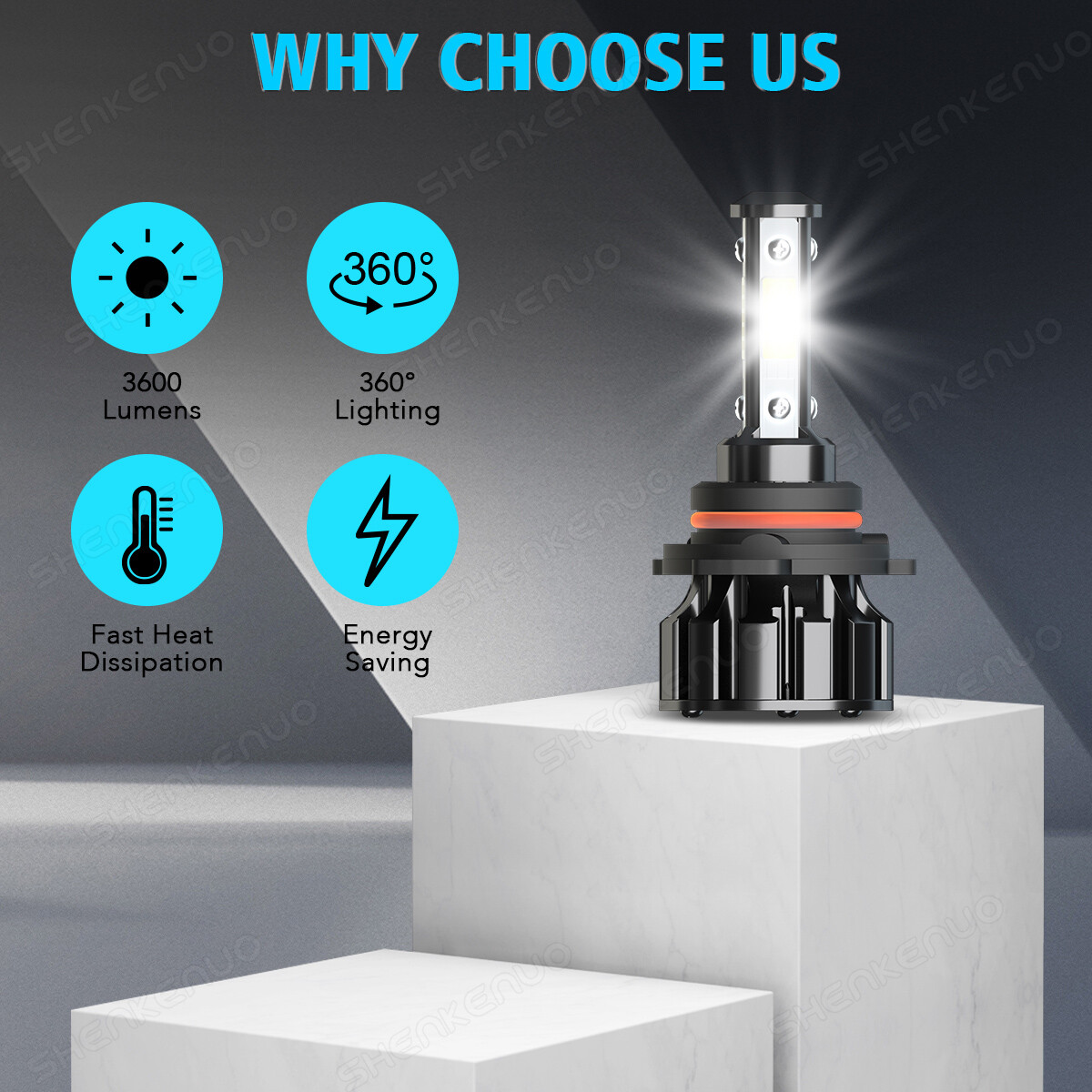For Buick Envision 2016-2019 Combo 9012 H11 LED Headlight + Fog Light 6000K Bulb